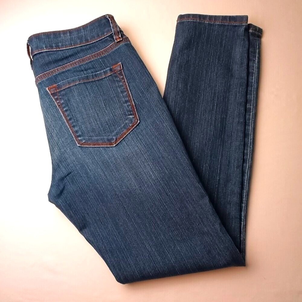 LOFT Womens Mid Rise Modern Skinny Dark Wash Denim Jeans Size 6 Blue Stretch